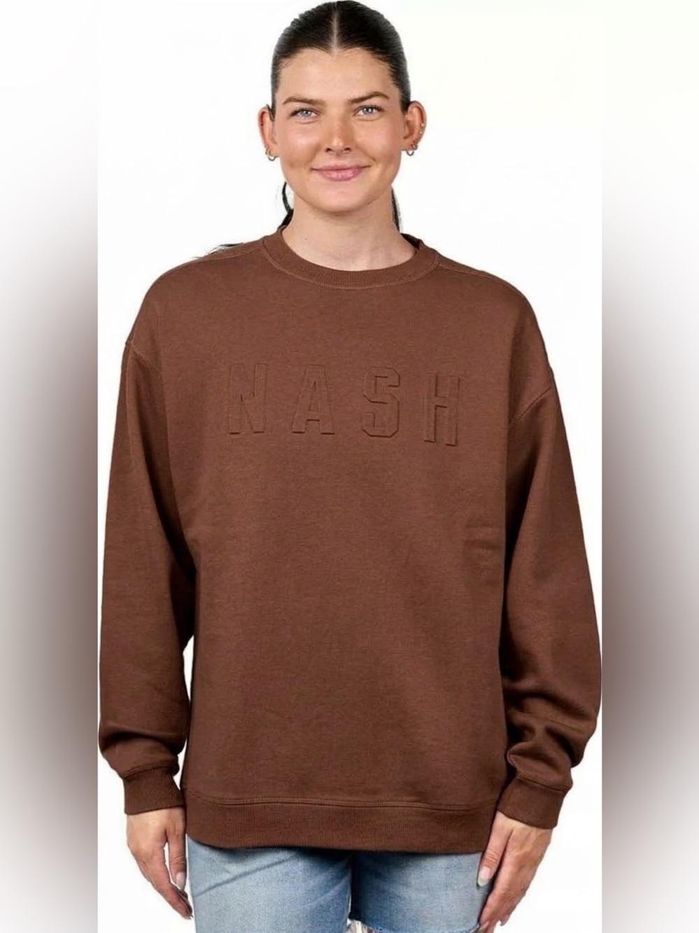 NASH Brown Iconic Crewneck Sweatshirt M/L